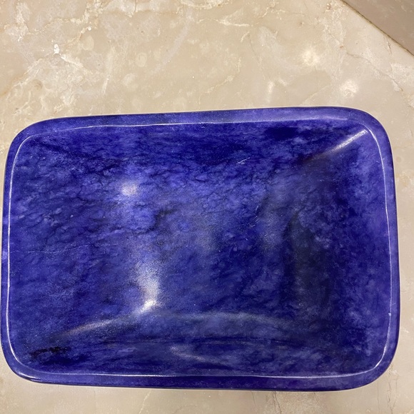 Natural purple marble curvy collection bar soap dish soap tray holder - Picture 4 of 8